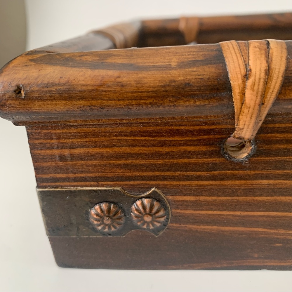 Decorative Wood Rectangle Serving Tray with Handles - Picture 6 of 8
